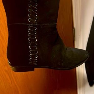 MK black boots above knee